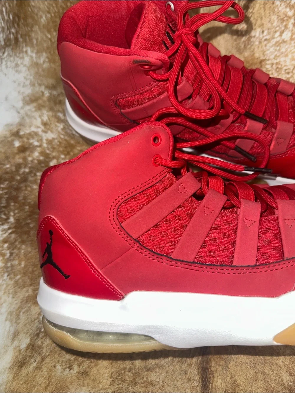Jordan Men’s Red Patent Leather Basketball Sneakers